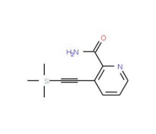 3-Trimethylsilanylethynyl-pyridine-2-carboxylic acid amide (CAS 499193-54-3) - chemical structure image