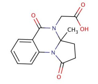 (3a-methyl-1,5-dioxo-1,2,3,3a-tetrahydropyrrolo[1,2-a]quinazolin-4(5H)-yl)acetic acid - chemical structure image