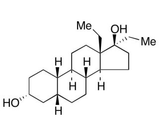 (3&alpha;,5&beta;,17&alpha;)-13-Ethyl-18,19-dinorpregnane-3,17-diol (CAS 87304-65-2) - chemical structure image