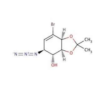 [3aS-(3a&alpha;,4&alpha;,5&beta;,7a&alpha;)]-5-Azido-7-bromo-3a,4,5,7a-tetrahydro-2,2-dimethyl-1,3-benzodioxol-4-ol (CAS 171916-75-9) - chemical str