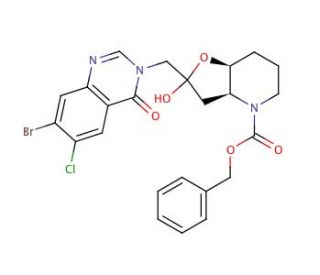 (3aS*,7aS*)-Benzyl 2-Hydroxy-2-[(7-bromo-6-chloro-4-oxo-3(4H)-quinazolinyl)methyl]hexahydrofuro[3,2-b]pyridine-4(2H)-carboxyl