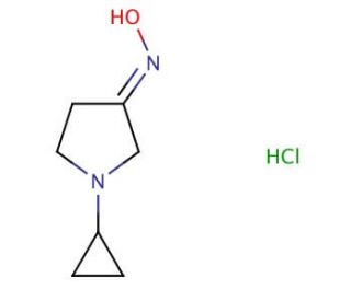 (3E)-1-cyclopropylpyrrolidin-3-one oxime hydrochloride - chemical structure image