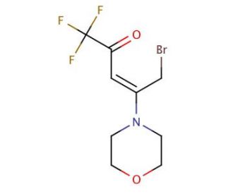 (3E)-5-bromo-1,1,1-trifluoro-4-morpholin-4-ylpent-3-en-2-one - chemical structure image