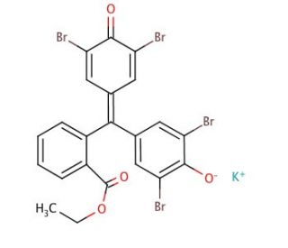 3′,3′′,5′,5′′-Tetrabromophenolphthalein ethyl ester potassium salt (CAS 62637-91-6) - chemical structure image