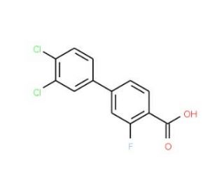 3&prime;,4&prime;-dichloro-3-fluoro-1,1&prime;-biphenyl-4-carboxylic acid - chemical structure image