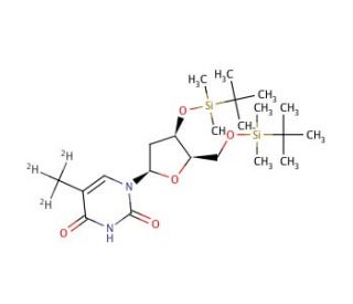 3&prime;,5&prime;-Bis-O-(tert-butyldimethylsilyl)thymidine-d3 - chemical structure image