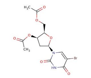 3&prime;, 5&prime;-Di-O-acetyl-5-bromo-2&prime;-deoxyuridine (CAS 6161-23-5) - chemical structure image