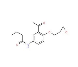 3&prime;-Acetyl-4&prime;-(2,3-epoxypropoxy)-butyranilide (CAS 28197-66-2) - chemical structure image