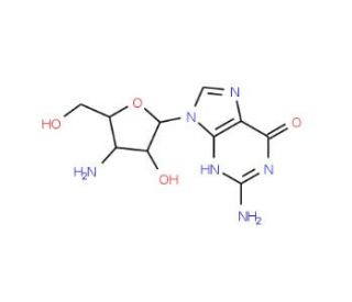 3&prime;-Amino-3&prime;-deoxy-guanosine (CAS 80015-76-5) - chemical structure image