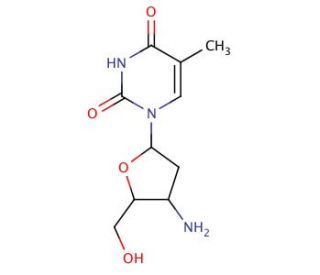 3&prime;-Amino-3&prime;-deoxythymidine (CAS 52450-18-7) - chemical structure image