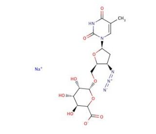 3&prime;-Azido-3&prime;-deoxythymidine &beta;-D-glucuronide sodium salt (CAS 133525-01-6) - chemical structure image