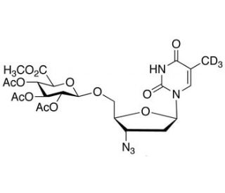 3&prime;-Azido-3&prime;-deoxythymidine-methyl-d3-2,3,4-Tri-O-acetyl-&beta;-D-glucuronide Methyl Ester - chemical structure image