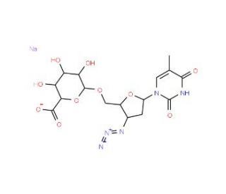 3&prime;-Azido-3&prime;-deoxythymidine-methyl-d3 &beta;-D-glucuronide sodium salt (CAS 133525-01-6 (unlabeled)) - chemical structure image