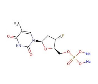 3′-Deoxy-3′-fluorothymidine-5′-monophosphate Disodium Salt - chemical structure image