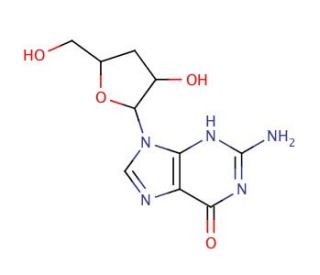 3&prime;-Deoxyguanosine (CAS 3608-58-0) - chemical structure image