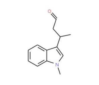 (3R)-(&minus;)-3-(1-Methyl-1H-indol-3-yl)butyraldehyde (CAS 405873-05-4) - chemical structure image
