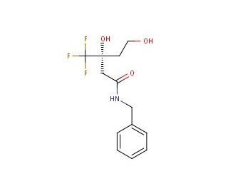 (3R)-N-benzyl-3,5-dihydroxy-3-(trifluoromethyl)pentanamide - chemical structure image