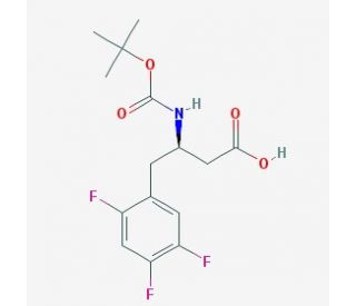 (3R)-N-(tert-Butoxycarbonyl)-3-amino-4-(2,4,5-trifluorophenyl)butanoic Acid (CAS 486460-00-8) - chemical structure image
