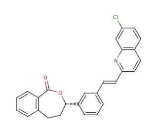 (3S)-3-[3-[(1E)-2-(7-Chloro-2-quinolinyl)ethenyl]phenyl]-4,5-dihydro-2-benzoxepin-1(3H)-one (CAS 1100617-38-6) - chemical str