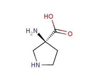 (3S)-3-aminopyrrolidine-3-carboxylic acid (CAS 113473-30-6) - chemical structure image