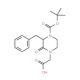 (3S)-4-Boc-1-carboxymethyl-3-benzyl-piperazin-2-one (CAS 215121-89-4) - chemical structure image