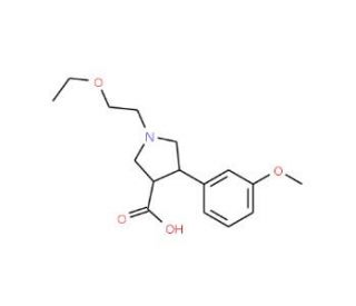 (3S,4R)-1-(2-Ethoxyethyl)-4-(3-methoxyphenyl)-pyrrolidine-3-carboxylic acid - chemical structure image