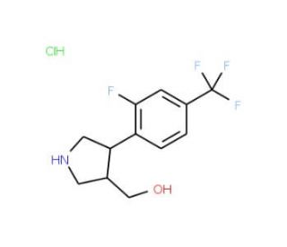 {(3S,4R)-4-[2-Fluoro-4-(trifluoromethyl)phenyl]-pyrrolidin-3-yl}methanol hydrochloride - chemical structure image
