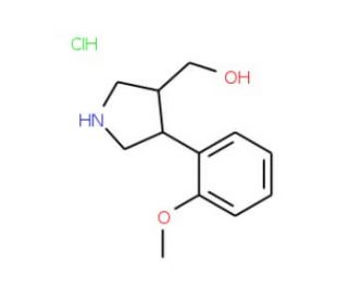 [(3S,4R)-4-(2-Methoxyphenyl)pyrrolidin-3-yl]-methanol hydrochloride - chemical structure image