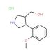 [(3S,4R)-4-(2-Methoxyphenyl)pyrrolidin-3-yl]-methanol hydrochloride - chemical structure image