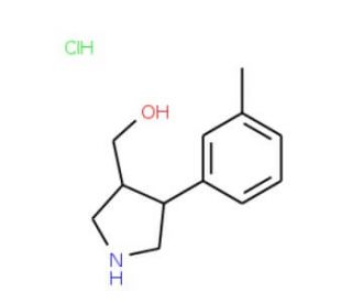 [(3S,4R)-4-(3-Methylphenyl)pyrrolidin-3-yl]-methanol hydrochloride - chemical structure image