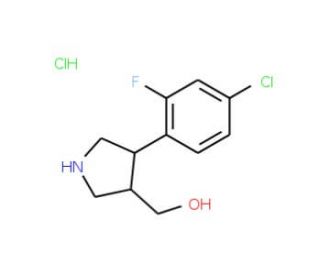 [(3S,4R)-4-(4-Chloro-2-fluorophenyl)pyrrolidin-3-yl]methanol hydrochloride - chemical structure image