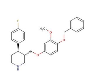 (3S,4R)-4-(4-Fluorophenyl)-3-[[3-methoxy-4-(benzyloxy)phenoxy]methyl]piperidine (CAS 600135-89-5) - chemical structure image