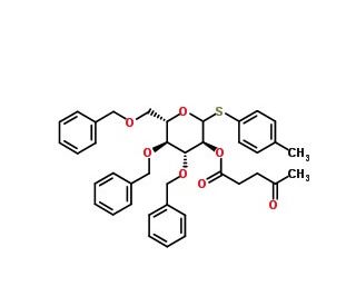 (3S,4R,5R,6S)-4-Oxo-pentanoic acid 4,5-bis-benzyloxy-6-benzyloxymethyl-2-p-tolylsulfanyl-tetrahydro-pyran-3-yl ester (CAS 350