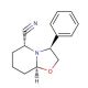 (3S,5R,8aS)-(+)-Hexahydro-3-phenyl-5H-oxazolo[3,2-a]pyridine-5-carbonitrile (CAS 106565-71-3) - chemical structure image