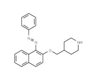 4-[({1-[(E)-2-Phenyldiazenyl]-2-naphthyl}oxy)-methyl]piperidine - chemical structure image