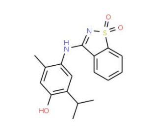 4-[(1,1-dioxido-1,2-benzisothiazol-3-yl)amino]-2-isopropyl-5-methylphenol - chemical structure image