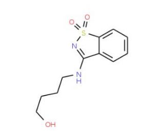 4-[(1,1-dioxido-1,2-benzisothiazol-3-yl)amino]butan-1-ol - chemical structure image