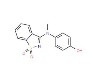 4-[(1,1-dioxido-1,2-benzisothiazol-3-yl)(methyl)amino]phenol - chemical structure image