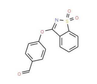 4-[(1,1-dioxido-1,2-benzisothiazol-3-yl)oxy]benzaldehyde (CAS 132636-66-9) - chemical structure image