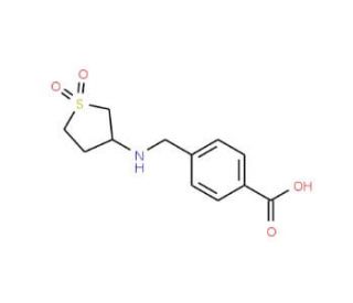 4-[(1,1-Dioxo-tetrahydro-1lambda*6*-thiophen-3-yl-amino)-methyl]-benzoic acid - chemical structure image