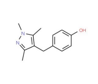 4-[(1,3,5-Trimethyl-1H-pyrazol-4-yl)methyl]-benzenol (CAS 75999-00-7) - chemical structure image