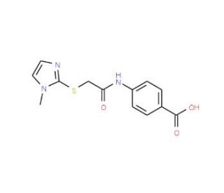 4-({[(1-methyl-1H-imidazol-2-yl)thio]acetyl}amino)benzoic acid - chemical structure image