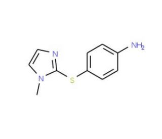 4-[(1-methyl-1H-imidazol-2-yl)thio]aniline (CAS 96591-94-5) - chemical structure image