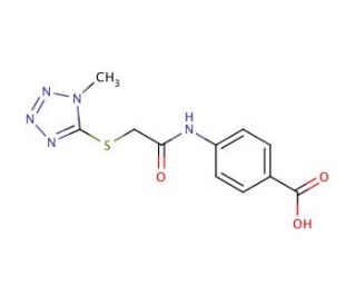 4-({[(1-methyl-1H-tetrazol-5-yl)thio]acetyl}amino)benzoic acid - chemical structure image