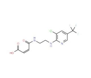 4-[(2-{[3-Chloro-5-(trifluoromethyl)-2-pyridinyl]-amino}ethyl)amino]-4-oxo-2-butenoic acid - chemical structure image
