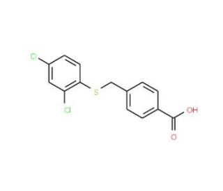 4-{[(2,4-dichlorophenyl)thio]methyl}benzoic acid - chemical structure image