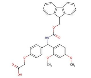 4-[(2,4-Dimethoxyphenyl)(Fmoc-amino)methyl]phenoxyacetic acid (CAS 145069-56-3) - chemical structure image