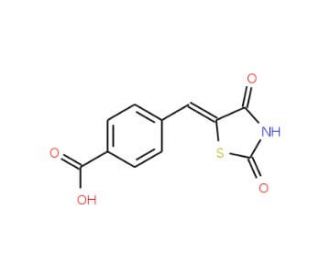 4-[(2,4-dioxo-1,3-thiazolidin-5-ylidene)methyl]benzoic acid - chemical structure image