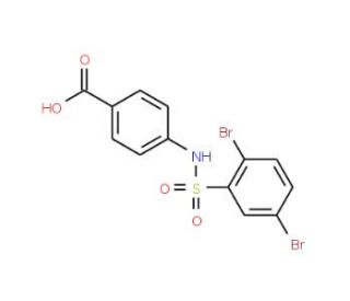 4-{[(2,5-dibromophenyl)sulfonyl]amino}benzoic acid - chemical structure image