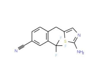 4-[(2-amino-1,3-thiazol-5-yl)methyl]-3-(trifluoromethyl)benzonitrile - chemical structure image